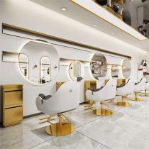 Net red hairdressing mirror for hair salon special mirror with lamp barber shop mirror single-sided floor-to-ceiling haircut mirror