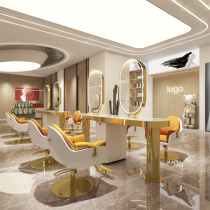 Barber shop simple hairdressing mirror table hair salon special hair cutting mirror stainless steel single double-sided four-sided hair tide shop mirror