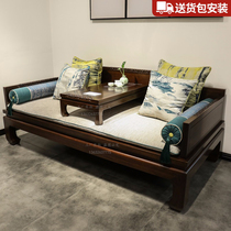 New Chinese Luo Han bed full solid wood modern Chinese Luohan sofa double Tea Room club living room Zen furniture