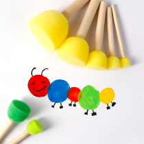 Round Sponge Seal Paint Pen Brush the children Fine Arts Tools Painting material Graffiti Mushroom Stick Painting Brush