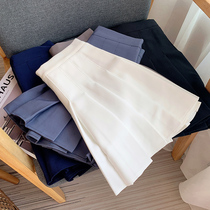 Dongdaemun solid color high waist pleated skirt 2021 female summer small white skirt short skirt large size fat mm wild
