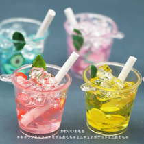 Miniature food play creative doll house mini supermarket beverage bottle fruit ice model toy scene simulation small ornaments