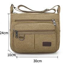 Mens bag Canvas Mens Bag Bag Single Shoulder Bag Backpacker Skew Satchel Multi-Barrier Bag Large Capacity Bag Small Satchel Fashion