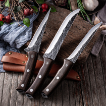 Slaughter knife boning split meat cutting knife slaughtering pig sheep fish selling meat stall multi-purpose knife outdoor anti-portable sharp straight steel knife