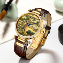 Ai Huashi Watch Mens Mechanical Watch Swiss Movement Fully Automatic Vintage Ancient Wind National Wind Small High-end Watches