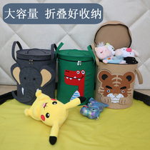 Washable cartoon toy storage bag childrens toy storage basket felt dirty clothes basket debris storage box felt bucket