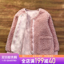 Girls coat autumn and winter childrens autumn clothes big childrens cashmere 2021 Spring and Autumn new autumn lamb hair winter childrens clothing