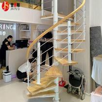 Rotating stairs storefront loft compound home loft apartment indoor and outdoor round steel wood staircase package installation