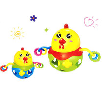 Soft rubber chick rattle tumbler 3366 Jingle Ball handhold ball hole ball children baby educational toys mixed batch
