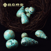 Products Crowdsourced Natural Raw Mine Green Pine Stone Round Pearl Loose Bead Barrel Pearl tee Buddha head Tang Santricolourful bread ring pendant clip