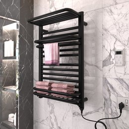 Electric towel rack bathroom towel rack drying rack heating constant temperature storage rack smart household perforated small apartment