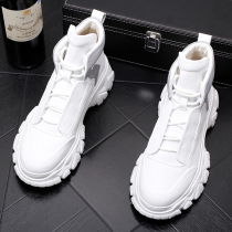 European and American mens shoes Youth personality Martin boots high-top shoes Mens white casual shoes Zhongbang thick-soled inner heightening boots