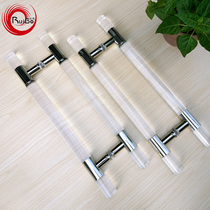 Glass door handle crystal round long section transparent acrylic door handle shower door handrail