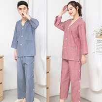 Mens and womens cotton long-sleeved trousers Moxibustion clothing Acupuncture physiotherapy push oil cupping before and after fire treatment open buckle sand treatment beauty clothing