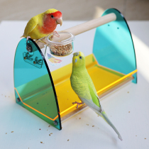 Original new parrot bird cage portable pet bird acrylic desktop stand Bird perch training rack