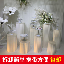 Wedding props deformation folding column Cylindrical wedding paper art road guide stage decoration window beauty Chen shelf Dessert table