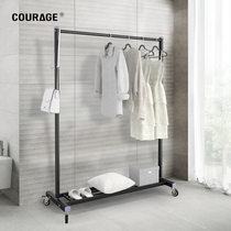 Stable drying rack floor-to-floor bedroom hanging hanger cool clothes drying Rod single pole mobile simple household balcony drying rack
