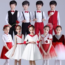 June 1 Childrens Performance Costume Chorus Costume Primary School Students Fluffy Skirt Boys and Girls Strappy Pants Host Recitation Dress