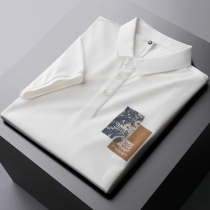 Rich bird summer youth casual printing business breathable slim lapel mens ice silk t-shirt polo shirt mens short sleeve