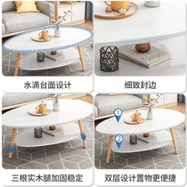 Small tea table small family type light extravagant modern creative net red mini sofa bedroom sitting headboard with a small round table