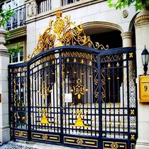 Courtyard villa gate Shenzhen custom European style iron simple rust-proof fence single and double split automatic door motor package