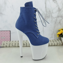 Leecabe 20cm new hate sky high boots female sexy nightclub model catwalk super heel boots custom shoes 2k