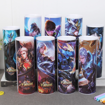 Douyin Net red sand pencil box boy primary and secondary school student assassin Wu Liuqi pen holder large capacity cylindrical stationery box