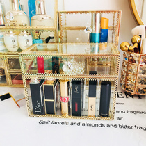 Lipstick storage box Multi-grid net red desktop with cover dustproof light luxury large capacity shelf for cosmetic lip glaze