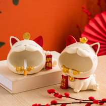 Cute fortune cat creative ashtray home living room fashion modern decoration trend personality office ornaments