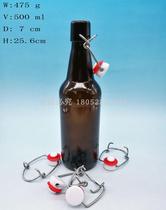 Factory direct 500ml glass sealed bottle Brown buckle beer bottle new product