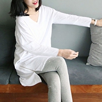 Pregnant women Spring and Autumn fashion set long sleeve T-shirt small man 2021 New vneck split skirt pregnant women top