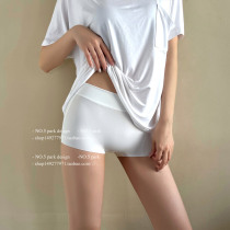 Cool Sensation Honey Peach Hip ~ Flat Corner Underwear Woman No Mark Ice Silk Pure Cotton Crotch Antibacterial Safety Pants Woman Anti-Walking Light Uncurled