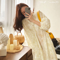 Sandro Duffy small fragrance floral dress female French sweet super fairy first love temperament summer shirt dress