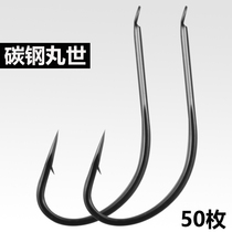 Carbon steel ball world fish hook bulk import long handle with barbed Thin Thin crucian carp crooked mouth Black Sea sea fishing perch hook