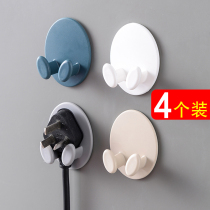 Plug hook punch-free strong adhesive hook Kitchen wall hanging storage power cord plug bracket holder