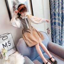 Girls foreign style dress autumn 2021 new college style dress childrens autumn models