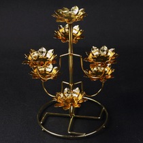 Three-layer seven-star lamp holder Lotus ghee lamp holder for Buddha lamp holder for lamp candlestick Ghee lamp holder 108 household