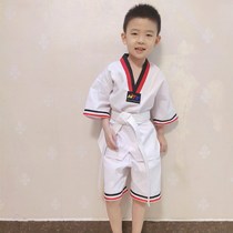 Taekwondo short sleeve T-shirt custom quick-drying children martial arts adult shoulder kindergarten clothing summer shorts T-shirt