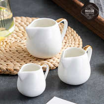 Western-style milk cup Creative honey pot Sugar sauce pot Milk cup seasoning spoon Coffee milk pot cup Ceramic sessile milk spoon