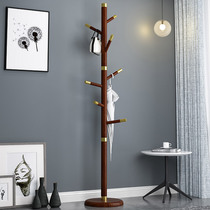 Solid wood coat rack Floor-to-ceiling simple modern single rod hanger Bedroom household net red multi-function clothes rack