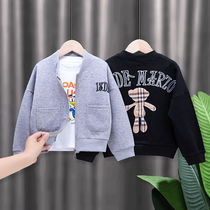 Spring and Autumn Boys Jacket 2021 New Childrens foreign style baseball uniforms Childrens Tide Baby Handsome Cardigan Sweater
