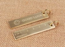 6cm small copper ruler Pure brass portable metal straight ruler retro key card pendant