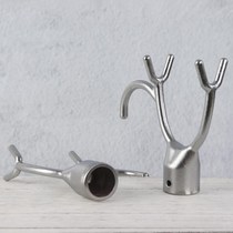 Clothes fork head metal stainless steel integrated fork head can hang clothes Bar push-pull hook hanger support pick-up clothes rod
