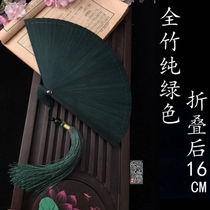 Chinese style bamboo fan carved hollow Japanese ancient style men and women folding fan handmade red and black small dance fan