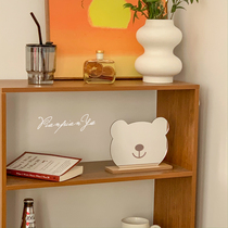 Korea ins small crowdBear head bunny head design irregular desktop wooden makeup mirror home desktop makeup mirror