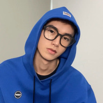 Black-rimmed glasses male myopia discoloration anti-radiation anti-blue female tide non-degree big frame eyes