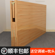 Bamboo bed folding bed strong and durable new single double household reinforced economical hard small wooden board bed high grade light