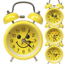 Creative cartoon metal bell alarm clock mute with night light student children gift mechanical big sound alarm creative personality student with lazy clock simple get up children