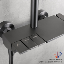 Export German standard piano button rain shower set Gun gray all copper hot and cold mixed water valve surface pressurization