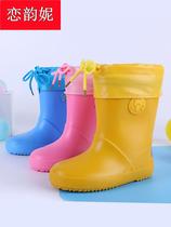Childrens Rainshoes Girls Light and skid young children Slipper Boy Boy plus heat and removable*
